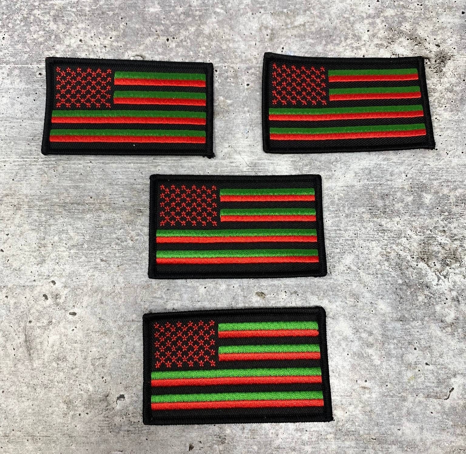 AMERICAN MEXICAN PRIDE EMBROIDERED NATIONAL FLAG PATCH 4 X 1 3/4 IRON OR  SEW