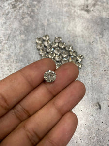 Bulk: Sparkling Crystal "Rhinestone" Rivets + Pins,(6oz JAR) for Pearl Setting Machine, Clothing Decoration, Great For Denim, Fabric, Shoes