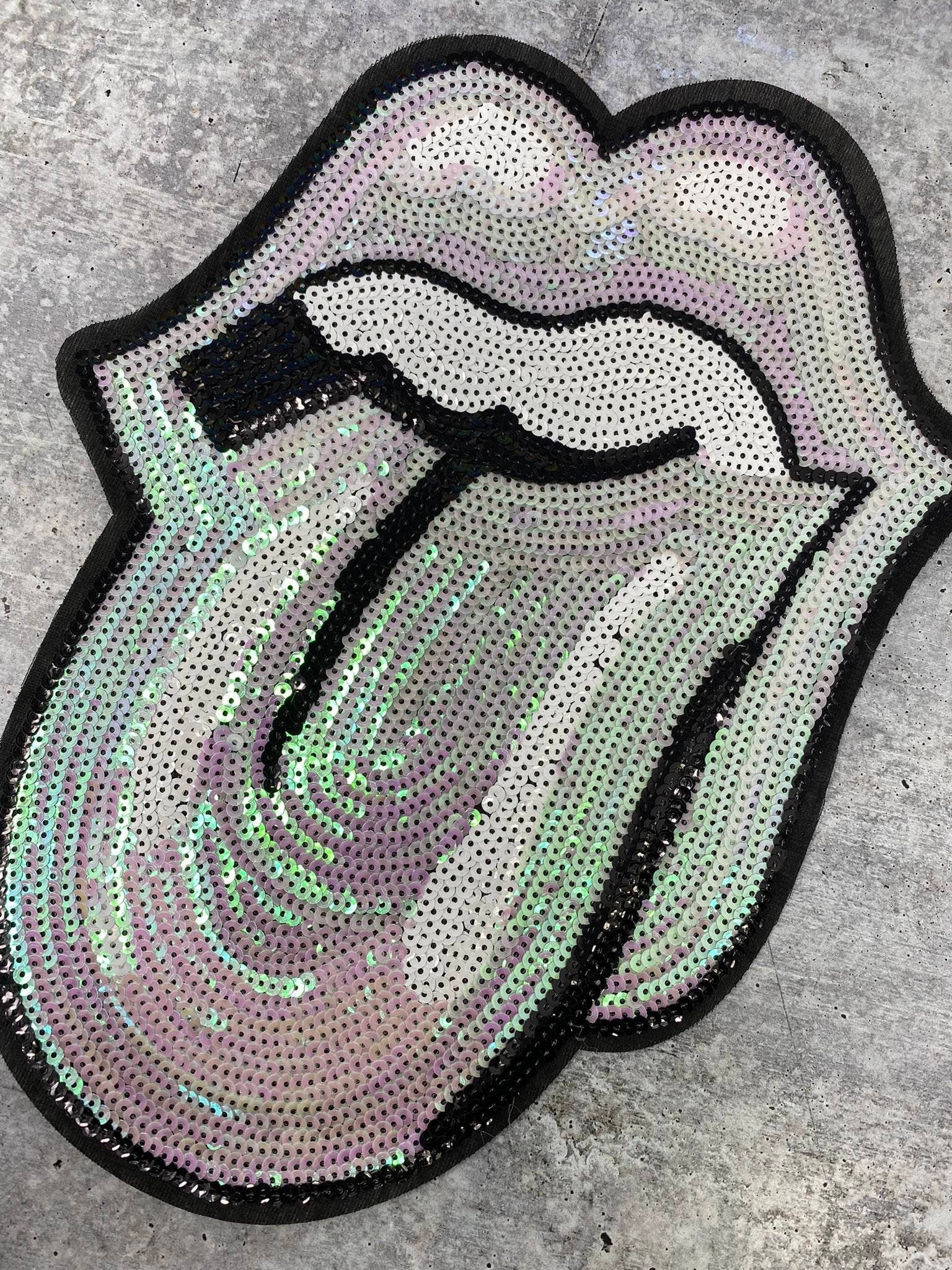 Sequins Light Purple Irredescent Lips & Tongue Kiss Patch, Iron-on, –  PatchPartyClub