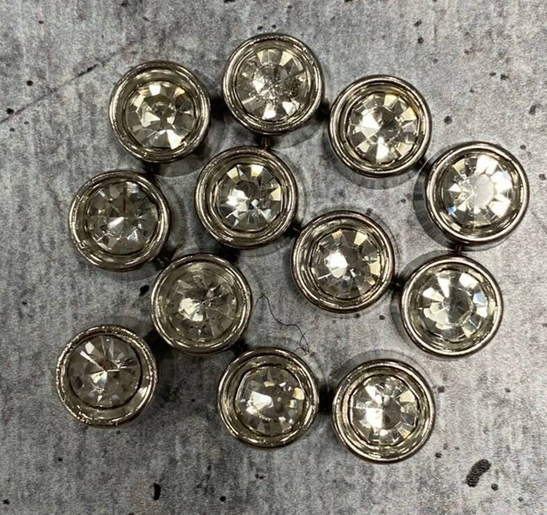 Bulk: Sparkling Crystal "SILVER CUP" Rivets + Pins,(5oz JAR) for Pearl Setting Machine, Clothing Decoration, Great For Denim, Fabric, Shoes