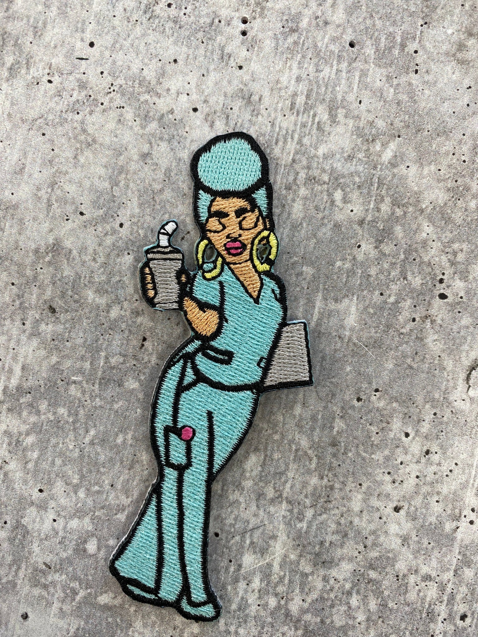 New Arrival, "Nurse Eva" Light with Coffee Clipboard, 100% Embroidery, Size 4", Iron-on Applique, DIY Patch for Clothing &Shoes, Nurse Patch