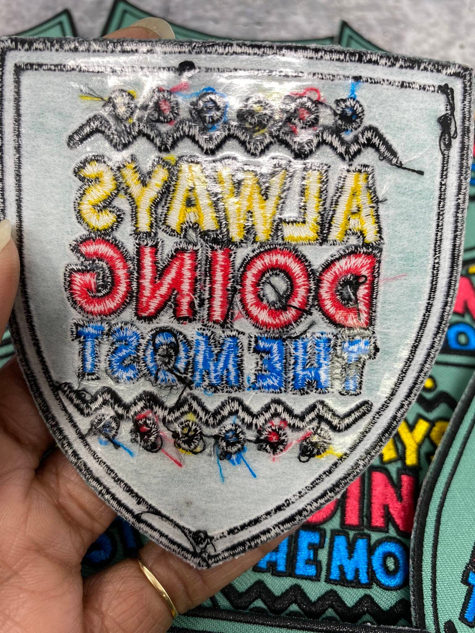 Cute Statement Patch, 1-pc "Always Doing the Most" Size 4", DIY Applique, Iron-On Embroidered Patch, Hotfix Patch for Hats, Crocs, Clothing