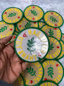 Vegan Collection: New, 1-pc, "Go Vegan, Thank You" 2.25" Circular, Iron-on Embroidered Patch, Gift for Vegans, Cute Patch for Jackets, Hats