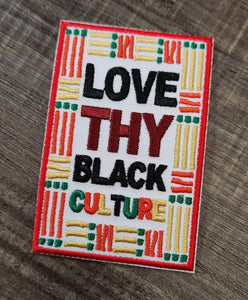New, 1-pc, "Love Thy Black Culture" Bold and Proud Iron-on Embroidered Patch, Size 2"x3", Colorful and Vibrant Applique for Clothing & Hats