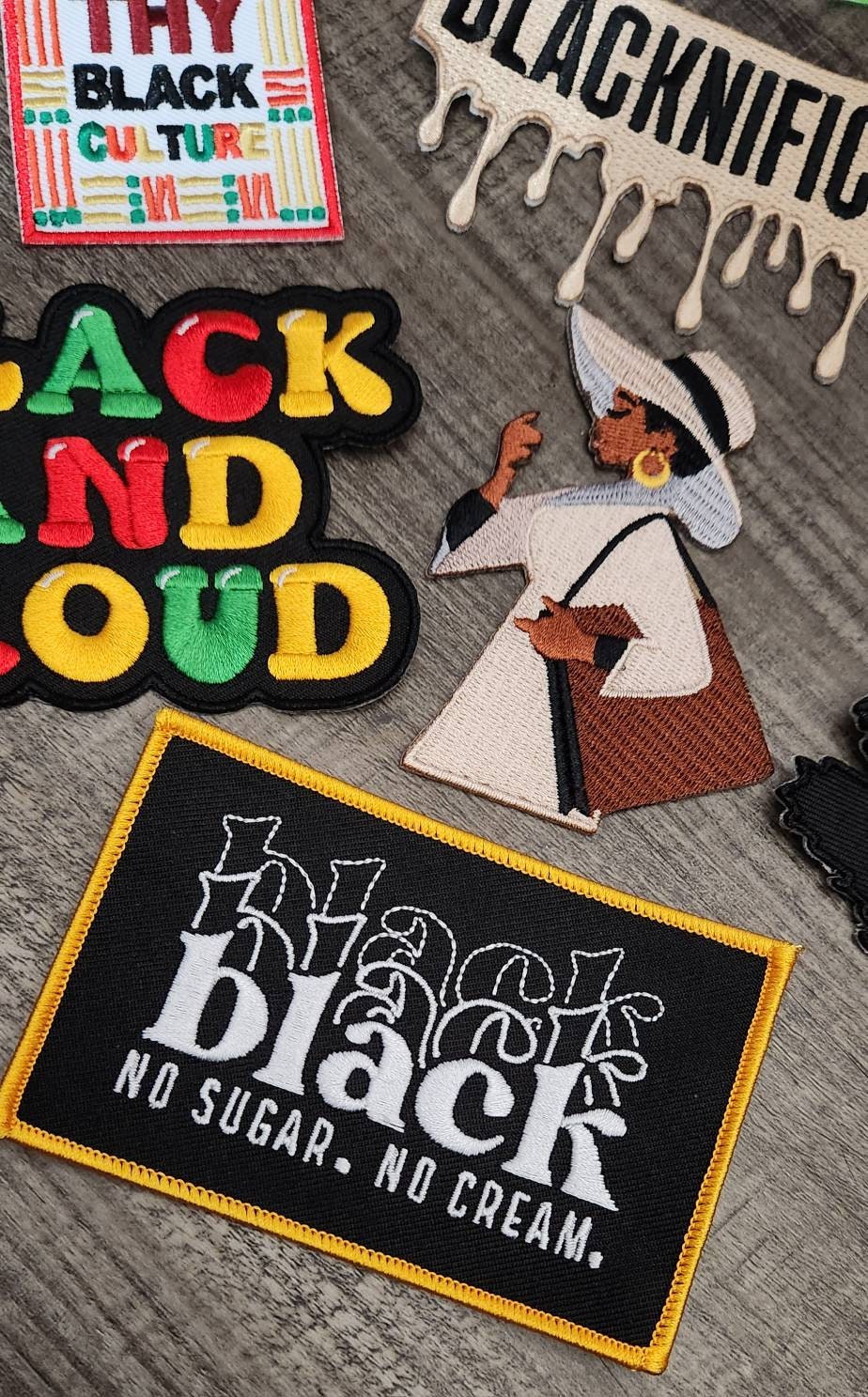 Celebrate Black Excellence: 11-Piece Black History Embroidered Patch & Enamel Pin Bundle; 10 Iron-on Embroidered Patches and 1 Enamel Pin