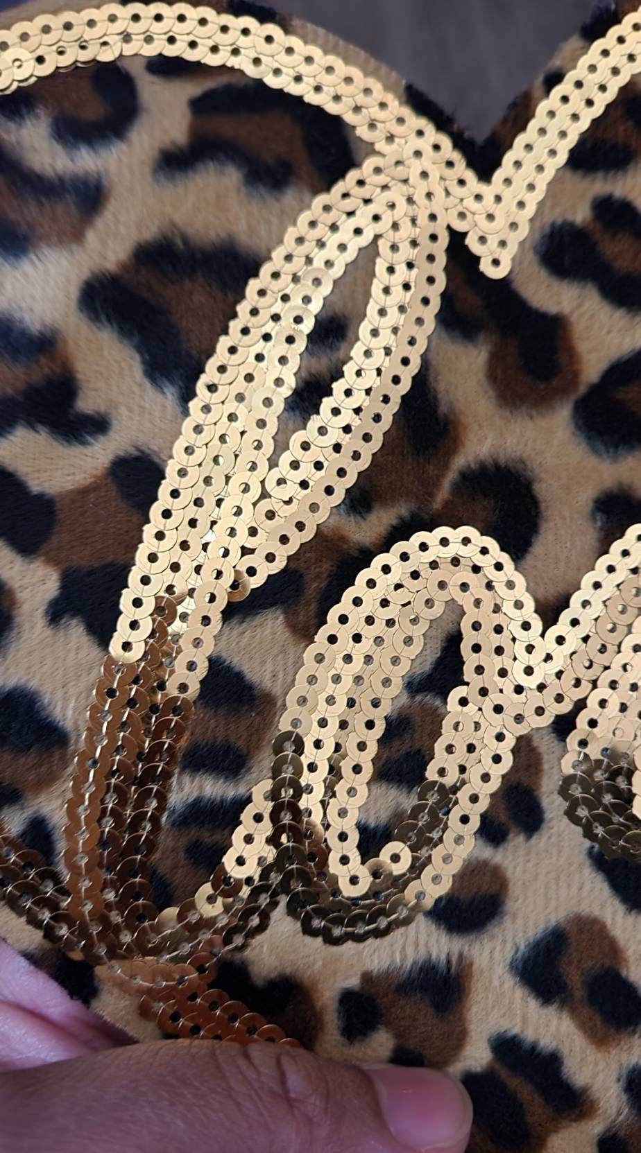 Leopard Love Sequin Heart Patch