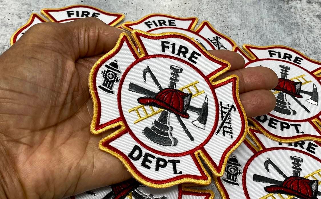 NEW Firefighter Patch, "Classic Fire Emblem," First Responder Gifts, 1-pc Iron-on Embroidered Patch, Support Badge, Patch for Clothing