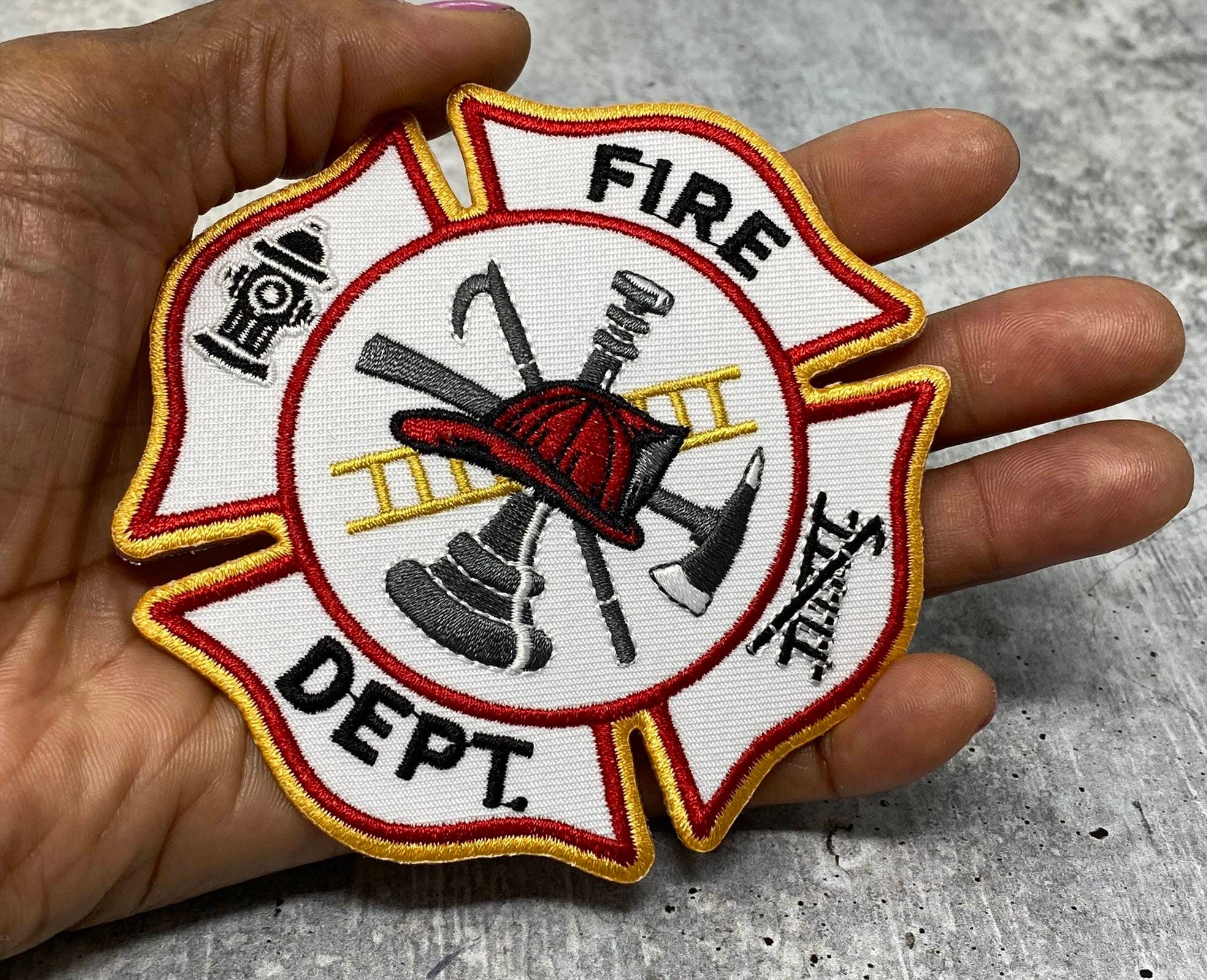 NEW Firefighter Patch, "Classic Fire Emblem," First Responder Gifts, 1-pc Iron-on Embroidered Patch, Support Badge, Patch for Clothing
